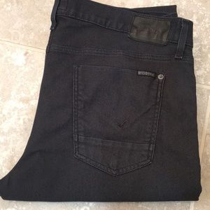 Men’s Hudson Blake Slim Straight Jeans Black w/dot